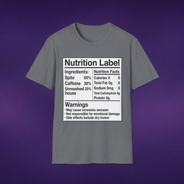 Nutrition Label Spite Caffeine Tee