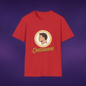 Caucasians Redskins Parody Logo Tee