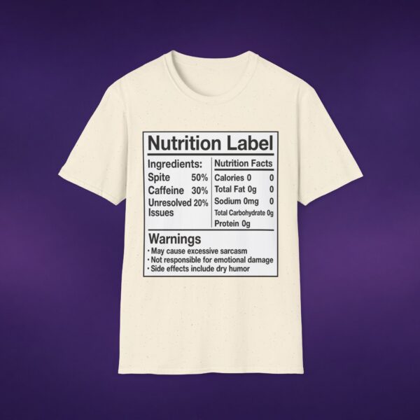 Nutrition Label Spite Caffeine Tee