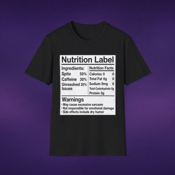 Nutrition Label Spite Caffeine Tee