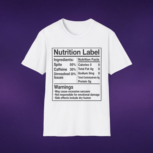 Nutrition Label Spite Caffeine Tee
