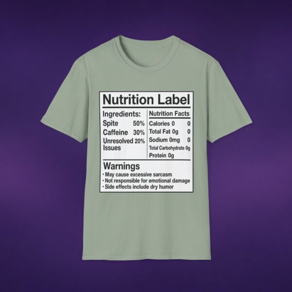 Nutrition Label Spite Caffeine Tee