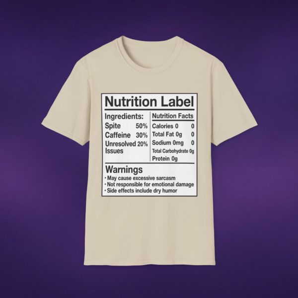 Nutrition Label Spite Caffeine Tee