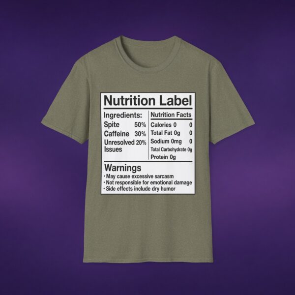 Nutrition Label Spite Caffeine Tee