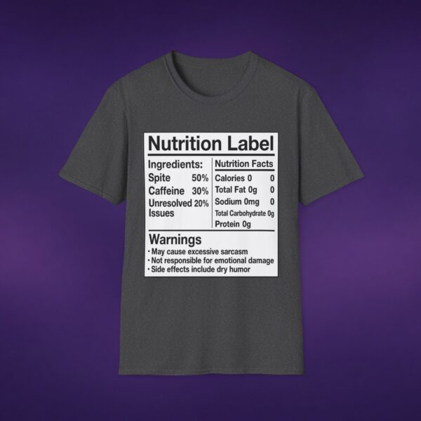 Nutrition Label Spite Caffeine Tee