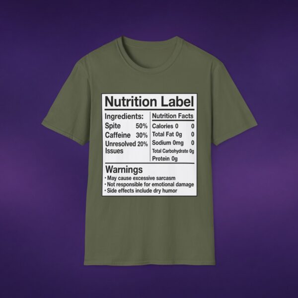 Nutrition Label Spite Caffeine Tee