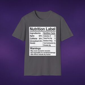 Nutrition Label Spite Caffeine Tee