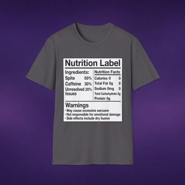 Nutrition Label Spite Caffeine Tee